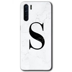 Oppo A91 Beyaz Mermer Desenli Ş Harfi Baskılı Uyumlu Silikon Kılıf