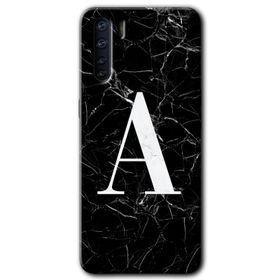Oppo A91 Beyaz Mermer Desenli Ü Harfi Baskılı Uyumlu Silikon Kılıf
