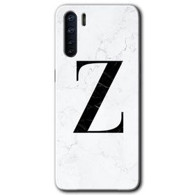 Oppo A91 Beyaz Mermer Desenli Ü Harfi Baskılı Uyumlu Silikon Kılıf