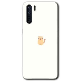 Oppo A91 Cat Minimalism Baskılı Uyumlu Silikon Kılıf