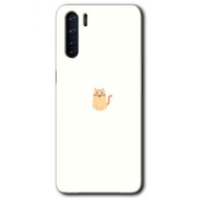 Oppo A91 Cat Minimalism Baskılı Uyumlu Silikon Kılıf