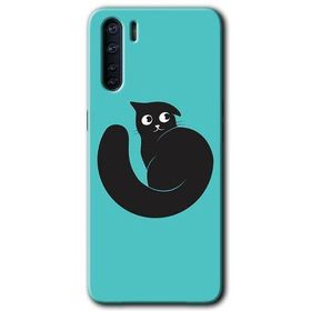 Oppo A91 Cat Vector Baskılı Uyumlu Silikon Kılıf