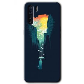 Oppo A91 City Bird Sky Baskılı Uyumlu Silikon Kılıf