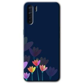 Oppo A91 Çizim Çiçekleri Baskılı Uyumlu Silikon Kılıf