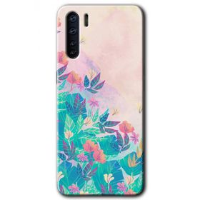 Oppo A91 Çizim Yapraklar Baskılı Uyumlu Silikon Kılıf