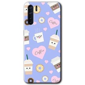 Oppo A91 Coffee Cake Baskılı Uyumlu Silikon Kılıf
