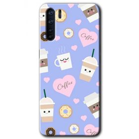 Oppo A91 Coffee Cake Baskılı Uyumlu Silikon Kılıf