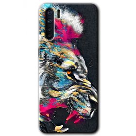 Oppo A91 Colorfull Aslan Baskılı Uyumlu Silikon Kılıf