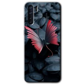 Oppo A91 Dark Butterfly Baskılı Uyumlu Silikon Kılıf