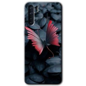 Oppo A91 Dark Butterfly Baskılı Uyumlu Silikon Kılıf