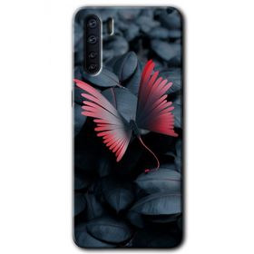 Oppo A91 Dark Butterfly Baskılı Uyumlu Silikon Kılıf