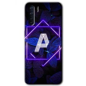 Oppo A91 Dark Neon Yaprak A Harfi Baskılı Uyumlu Silikon Kılıf