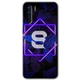 Oppo A91 Dark Neon Yaprak Ş Harfi Baskılı Uyumlu Silikon Kılıf