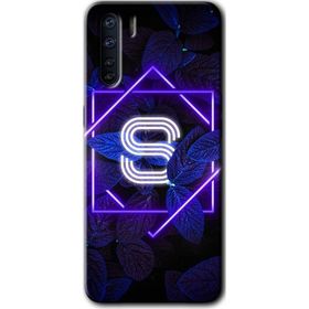 Oppo A91 Dark Neon Yaprak Ş Harfi Baskılı Uyumlu Silikon Kılıf