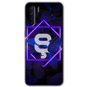 Oppo A91 Dark Neon Yaprak Ş Harfi Baskılı Uyumlu Silikon Kılıf