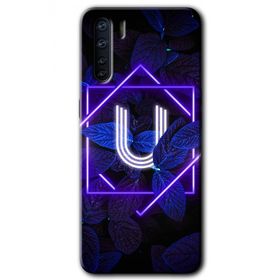 Oppo A91 Dark Neon Yaprak U Harfi Baskılı Uyumlu Silikon Kılıf