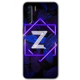 Oppo A91 Dark Neon Yaprak Z Harfi Baskılı Uyumlu Silikon Kılıf