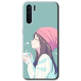Oppo A91 Happy Girl Baskılı Uyumlu Silikon Kılıf