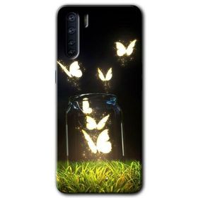 Oppo A91 Işıklı Kelebekler Baskılı Uyumlu Silikon Kılıf