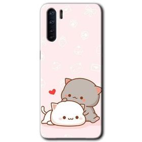 Oppo A91 Kedi Aşkı Baskılı Uyumlu Silikon Kılıf