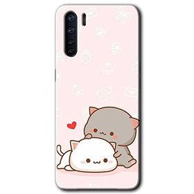 Oppo A91 Kedi Aşkı Baskılı Uyumlu Silikon Kılıf