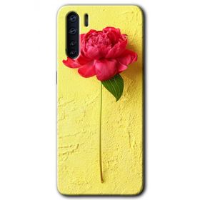 Oppo A91 Kırmızı Gül Baskılı Uyumlu Silikon Kılıf