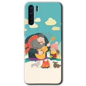 Oppo A91 Kış Pikniği Baskılı Uyumlu Silikon Kılıf