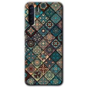 Oppo A91 Mat Mandala Baskılı Uyumlu Silikon Kılıf