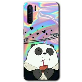 Oppo A91 Milkshake Panda Baskılı Uyumlu Silikon Kılıf