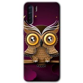 Oppo A91 Owl Bird Branch Baskılı Uyumlu Silikon Kılıf