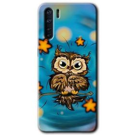 Oppo A91 Owl Bird Stars Baskılı Uyumlu Silikon Kılıf