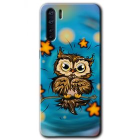 Oppo A91 Owl Bird Stars Baskılı Uyumlu Silikon Kılıf