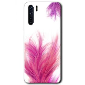 Oppo A91 Pembe Tüy Baskılı Uyumlu Silikon Kılıf