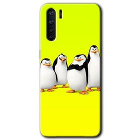 Oppo A91 Penguenler Baskılı Uyumlu Silikon Kılıf