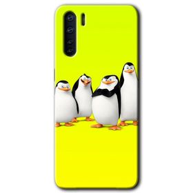 Oppo A91 Penguenler Baskılı Uyumlu Silikon Kılıf