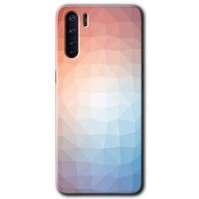 Oppo A91 Polygon Graident 3 Baskılı Uyumlu Silikon Kılıf