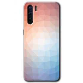 Oppo A91 Polygon Graident 3 Baskılı Uyumlu Silikon Kılıf