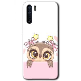 Oppo A91 Sevimli Baykuş Baskılı Uyumlu Silikon Kılıf