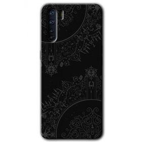 Oppo A91 Siyah Mandala Baskılı Uyumlu Silikon Kılıf