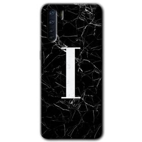 Oppo A91 Siyah Mermer Desenli F Harfi Baskılı Uyumlu Silikon Kılıf