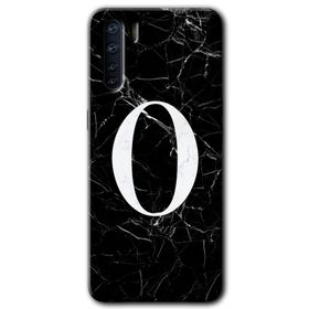 Oppo A91 Siyah Mermer Desenli Ö Harfi Baskılı Uyumlu Silikon Kılıf