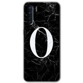 Oppo A91 Siyah Mermer Desenli Ö Harfi Baskılı Uyumlu Silikon Kılıf