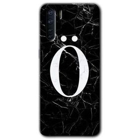 Oppo A91 Siyah Mermer Desenli Ö Harfi Baskılı Uyumlu Silikon Kılıf