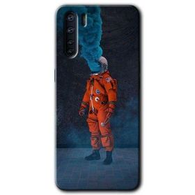 Oppo A91 Smoke Astronot Baskılı Uyumlu Silikon Kılıf
