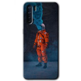 Oppo A91 Smoke Astronot Baskılı Uyumlu Silikon Kılıf