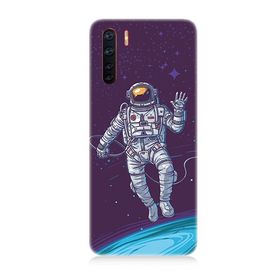 Oppo A91 Uyumlu Astronot Baskılı Silikon Kılıf