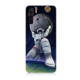 Oppo A91 Uyumlu Astronot Baskılı Silikon Kılıf