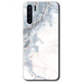 Oppo A91 White Marble Baskılı Uyumlu Silikon Kılıf