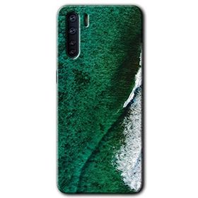 Oppo A91 Yeşil Okyanus Baskılı Uyumlu Silikon Kılıf