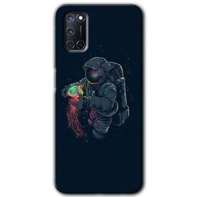Oppo A92 Astronot Kıyafeti Baskılı Uyumlu Silikon Kılıf